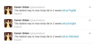 Twitter account of Karen Gillan hacked