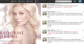 Katherine Jenkins' Twitter account hacked
