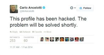 Carlo Ancelotti confirms his Twitter account has been hacked
