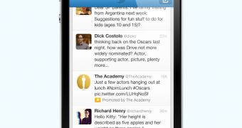 Twitter Promoted Tweets in the timeline in the mobile apps