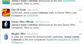 Jenna-Louise Coleman searches on Twitter have been "cleaned"