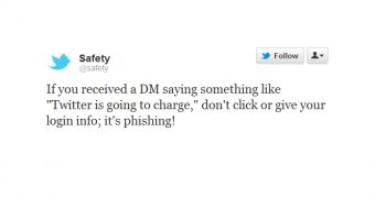 Twitter issued an alert regarding a phishing scam