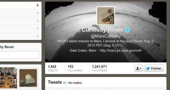 The new Twitter profile of the Curiosity Rover