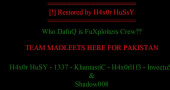 Pakistani government websites defaced