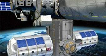 Artistic impression of the two Habitable Extension Modules attached to the ISS