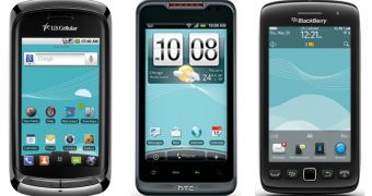 LG Genesis, HTC Merge, BlackBerry Torch 9850