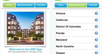 Apartments by UDR application interface
