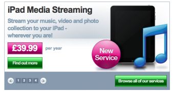 iPad Media Streaming advertisment