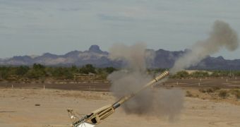 The NLOS Cannon, developed by BAE Systems, is fully automated and can fire at a sustained rate of six rounds per minute.