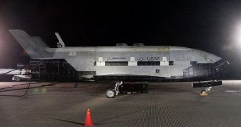 This is OTV-1, seen here moments after landing at the VAFB, on December 3, 2010