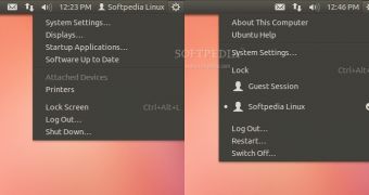 Old and new Ubuntu Session menu indicator