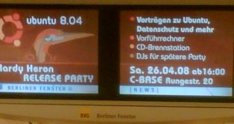 Ubuntu 8.04 Release Party Spot in Berlin Metro System