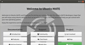 Ubuntu MATE Welcome screen