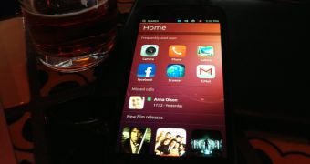 Ubuntu phone at a bar