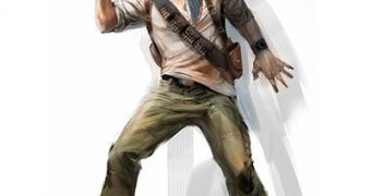 A concept art of Nathan Drake in Uncharted 3: Drake's Deception
