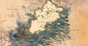 This is Lake Fitri, in the southern Sahara Desert