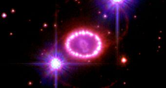 A powerful supernova event ended the life of this massive star, turning its core into a pulsar