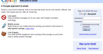 Google Mail's front page