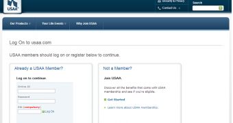 USAA phishing page