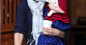 Suri Cruise and mother Katie Holmes seen here after a playdate with the Beckham boys