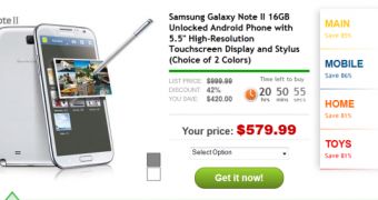 Samsung Galaxy Note II at Daily Steals