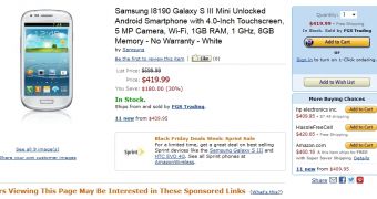Galaxy S III mini at Amazon