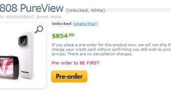 Nokia 808 PureView pre-order page