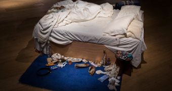 Tracey Emin's unmade bed sells for $3.77 million (€2.75 million) at auction in London, UK