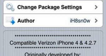 Verizon Untether for 4.2.7 utility is freely downloadable from Cydia
