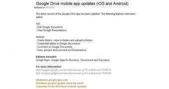Google Drive update leak