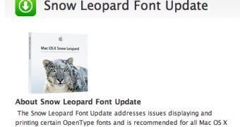Apple displays availability of Snow Leopard Font Update