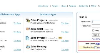 You can choose with what account you want to login to Zoho