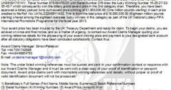 UK National Lottery scam
