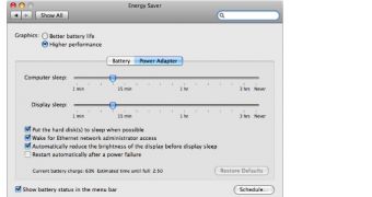 The Support Page on Apple’s website, indicating Energy Saver features
