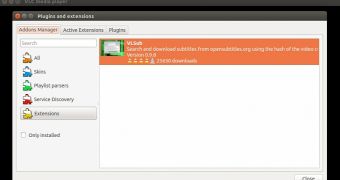 VLC 2.2 in Ubuntu with the Add-on manager
