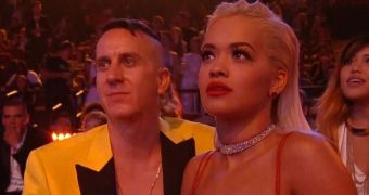 Rita Ora appears to be in shock during Nicki Minaj’s “Anaconda” performance at the VMAs 2014