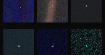 These six narrow-angle color images were made from the first ever 'portrait' of the solar system taken by Voyager 1, which was more than 4 billion miles from Earth and about 32 degrees above the ecliptic