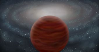 Artist's impression of a brown dwarf in Milky Way's galactic halo