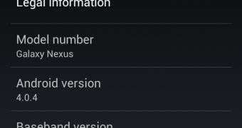 Verizon Galaxy Nexus "About phone" (screenshot)
