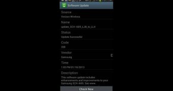 Samsung Galaxy Note II "Software Update" (screenshot)