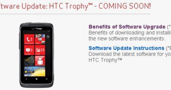 Verizon HTC Trophy Receiving Software Update Soon