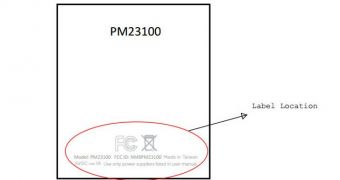 HTC PM23100 label location