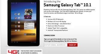 Samsung Galaxy Tab 10.1 at Verizon with LTE capabilities