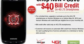 Verizon Offers $40 Bill Credit with Purchase of 4G Phones via Amazon or Wirefly