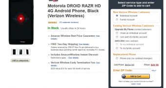 Verizon’s DROID RAZR HD Down to $49 at Amazon