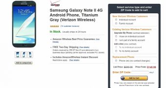 Verizon’s Galaxy Note II at Amazon Wireless