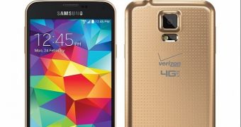 Gold Samsung Galaxy S5 for Verizon