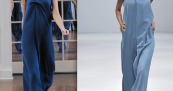 Victoria Beckham’s dress is on the left, Osman Yousefzada’s on the right