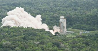 Video Shows Ariane V Rocket Booster Test in South America