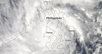 The MODIS image of Typhoon Haiyan